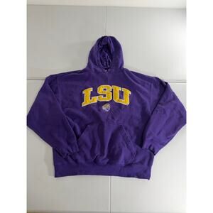 LSU pullover hoodie size XL purple and gold vintage